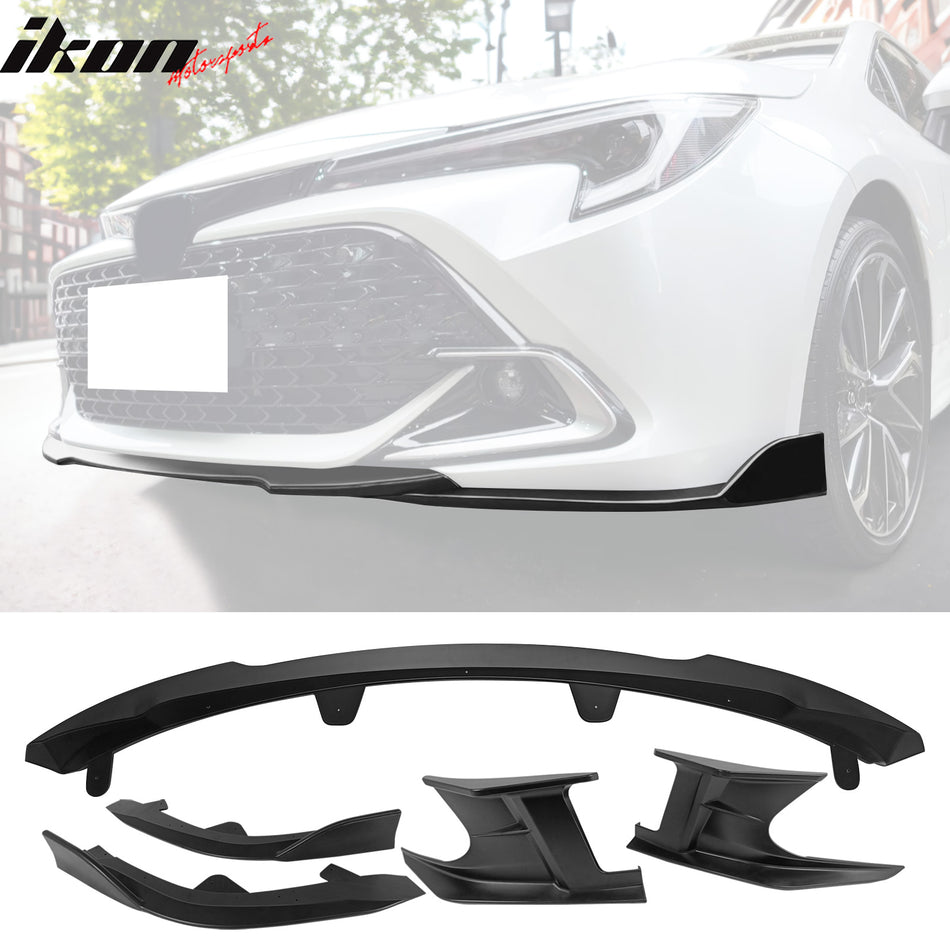 2022-2023 Toyota Corolla Matte Black 3PC Front Bumper Lip+Side Canards