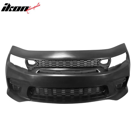 Fits 15-23 Charger Widebody Bumper Covers W/ SRT Grilles + Matte Black Diffuser