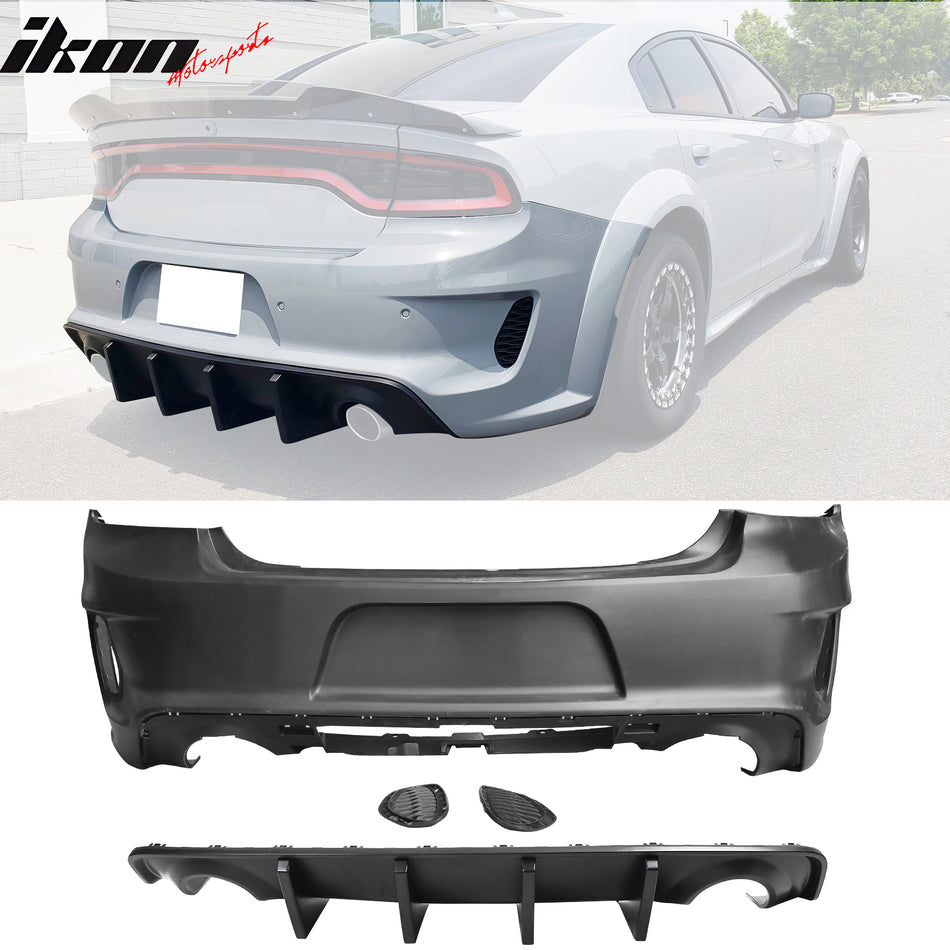 2020-2023 Dodge Charger Widebody Bumper Cover Matte Black Rear Lip PP