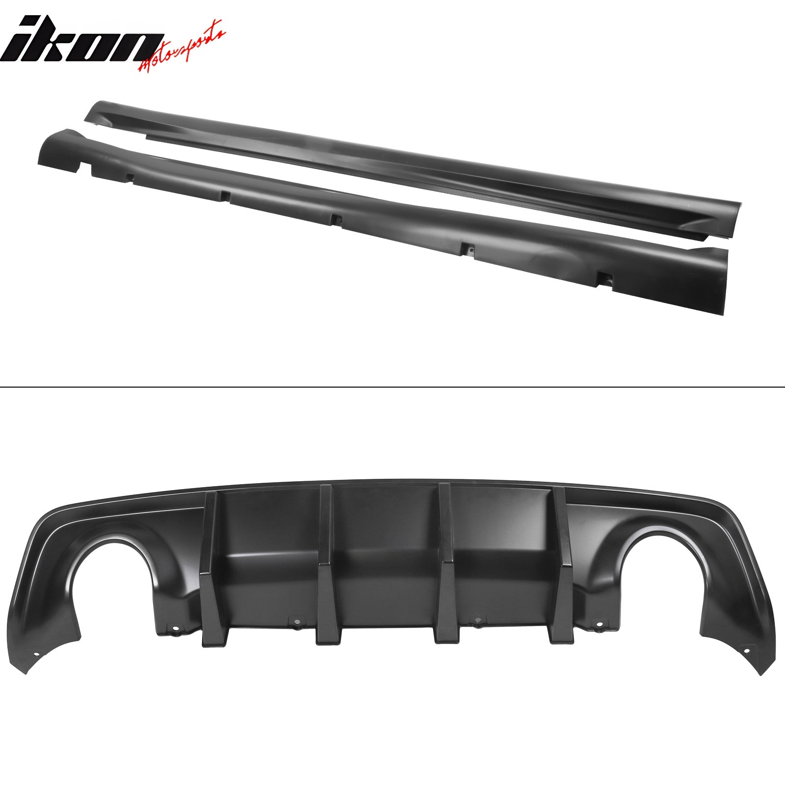 Fits 15-23 Dodge Charger Widebody Whole Bumper W/ LED Matte Black Diffuser Kits