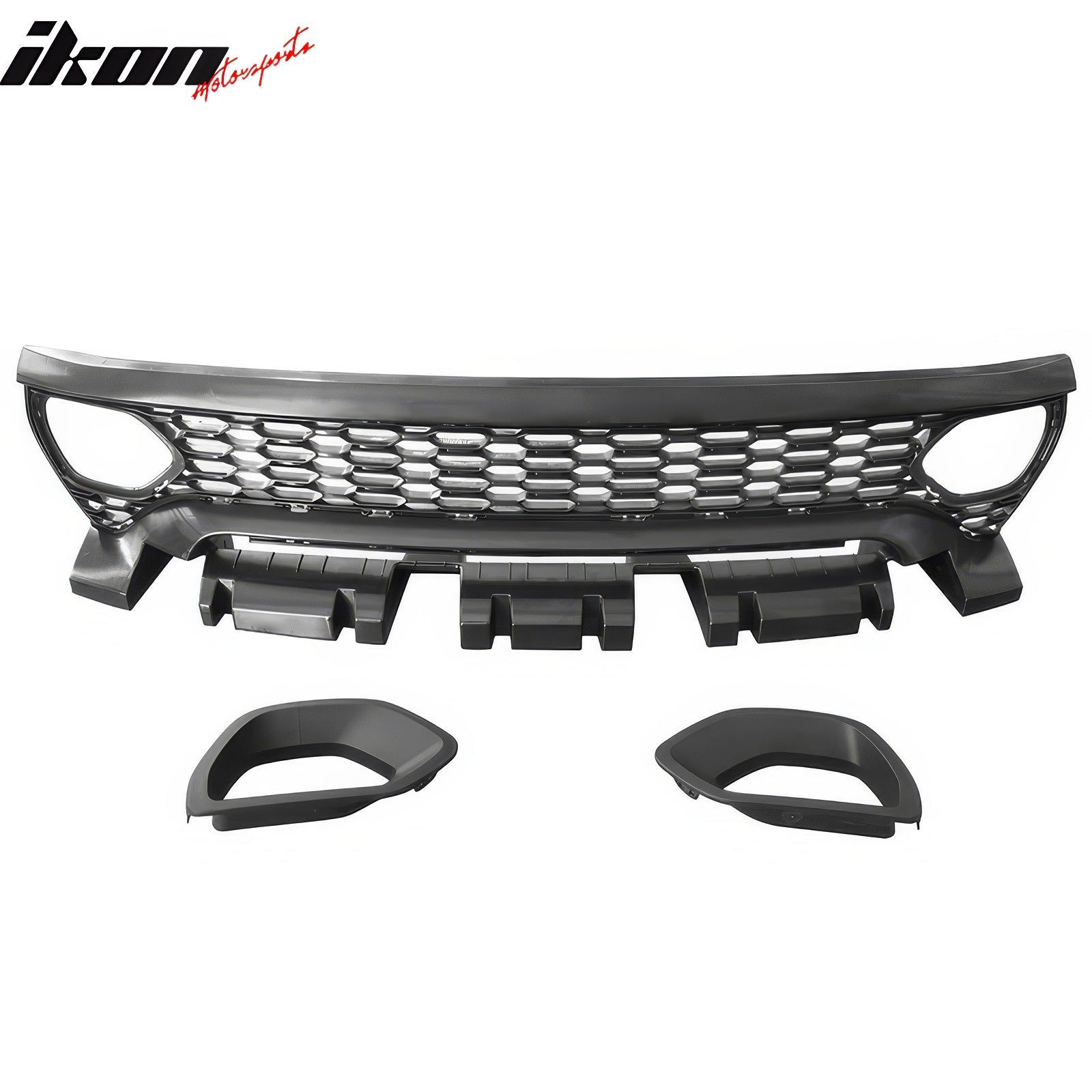 Fits 15-23 Charger PP Front Bumper SRT LED Upper Lower Grille Foglight Cover