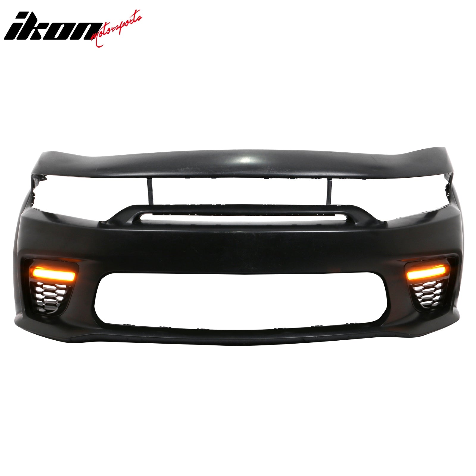 Fits 15-23 Charger SRT Upper Grilles Front Bumper Cover W/ Matte Black Lip LED