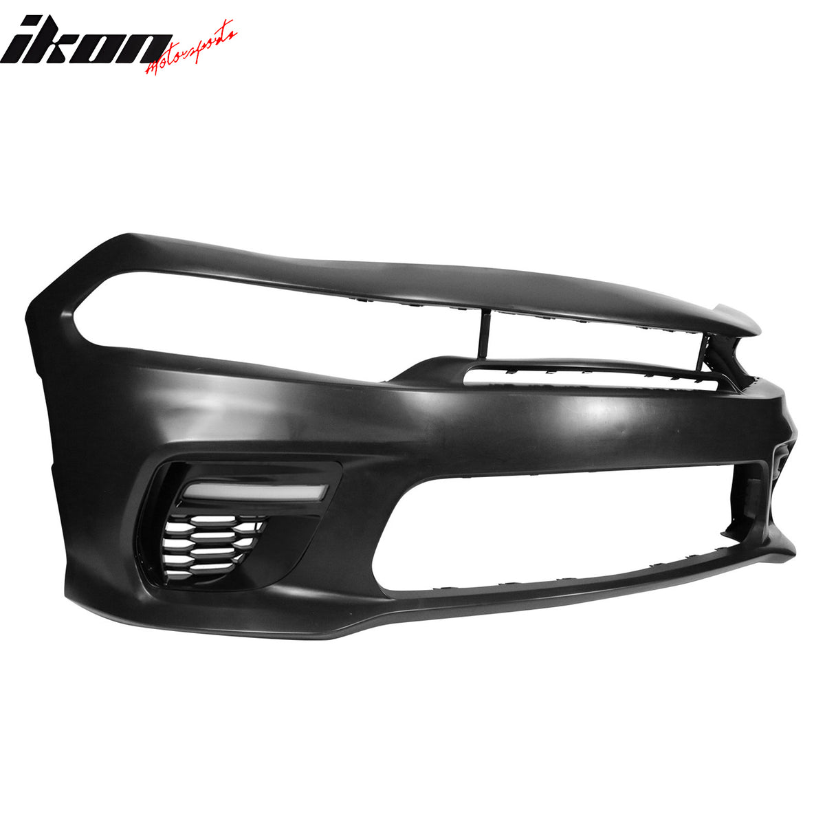 For 15-23 Charger SRT Upper Lower Grilles Front Bumper Cover Yellow Lip PP LED