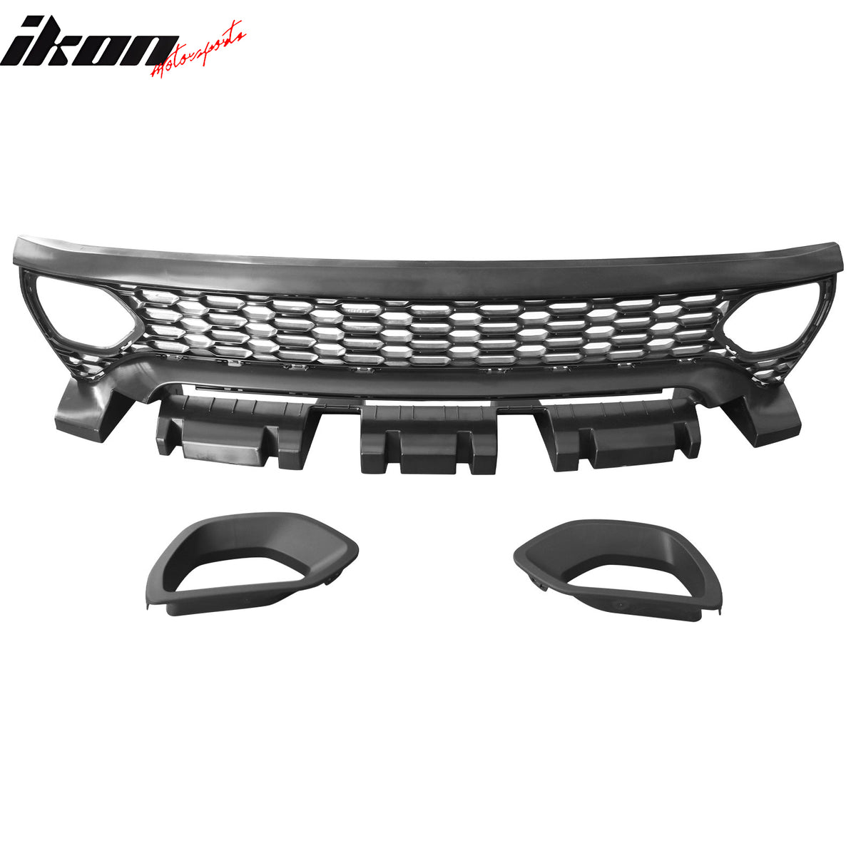 For 15-23 Charger SRT Upper Lower Grilles Front Bumper Cover Yellow Lip PP LED