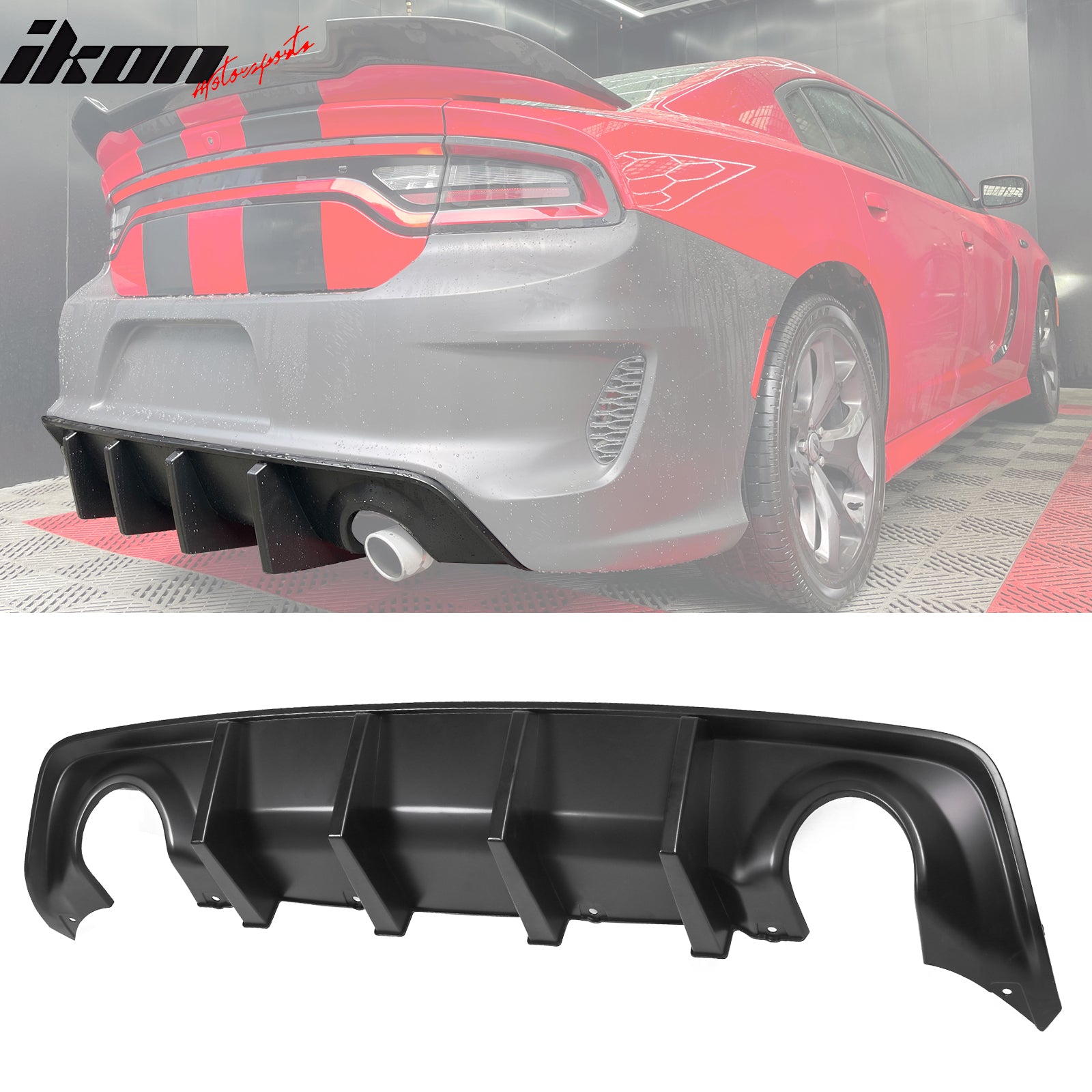 Fits 15-23 Charger SRT Upper Lower Grilles Front Bumper Cover W/ Pink Lip PP LED