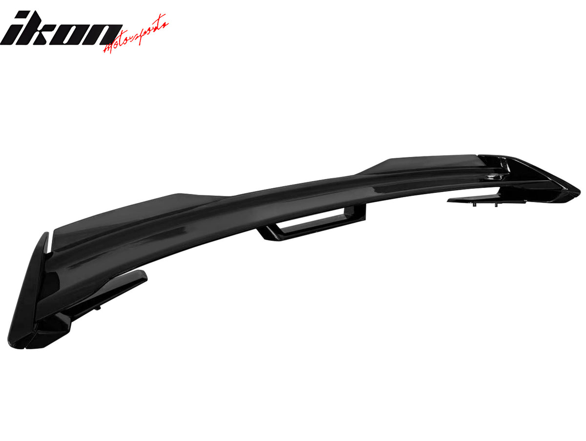 Fits 24-25 Ford Mustang Dark Horse Gloss Black Trunk Spoiler W/ Gurney Glap ABS