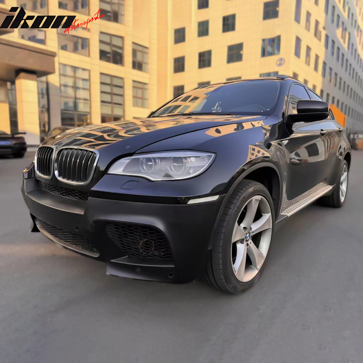 For 08-14 BMW X5 E71 X6M Style PP Front Bumper Cover Conversion + Grilles W/ PDC