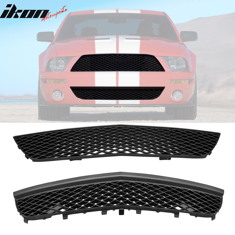 2007-2009 Ford Mustang GT500 OE Front Bumper Upper Lower Grilles ABS