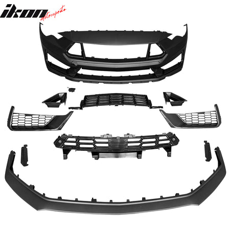 For 18-23 Ford Mustang Dark Horse HP Style Front Bumper Conversion Kit W/ Grille