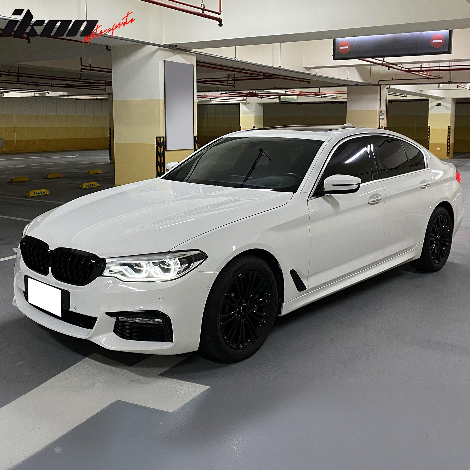 M-Tech Style Front Rear Bumper Cover W/ Grilles + Side Skirts for