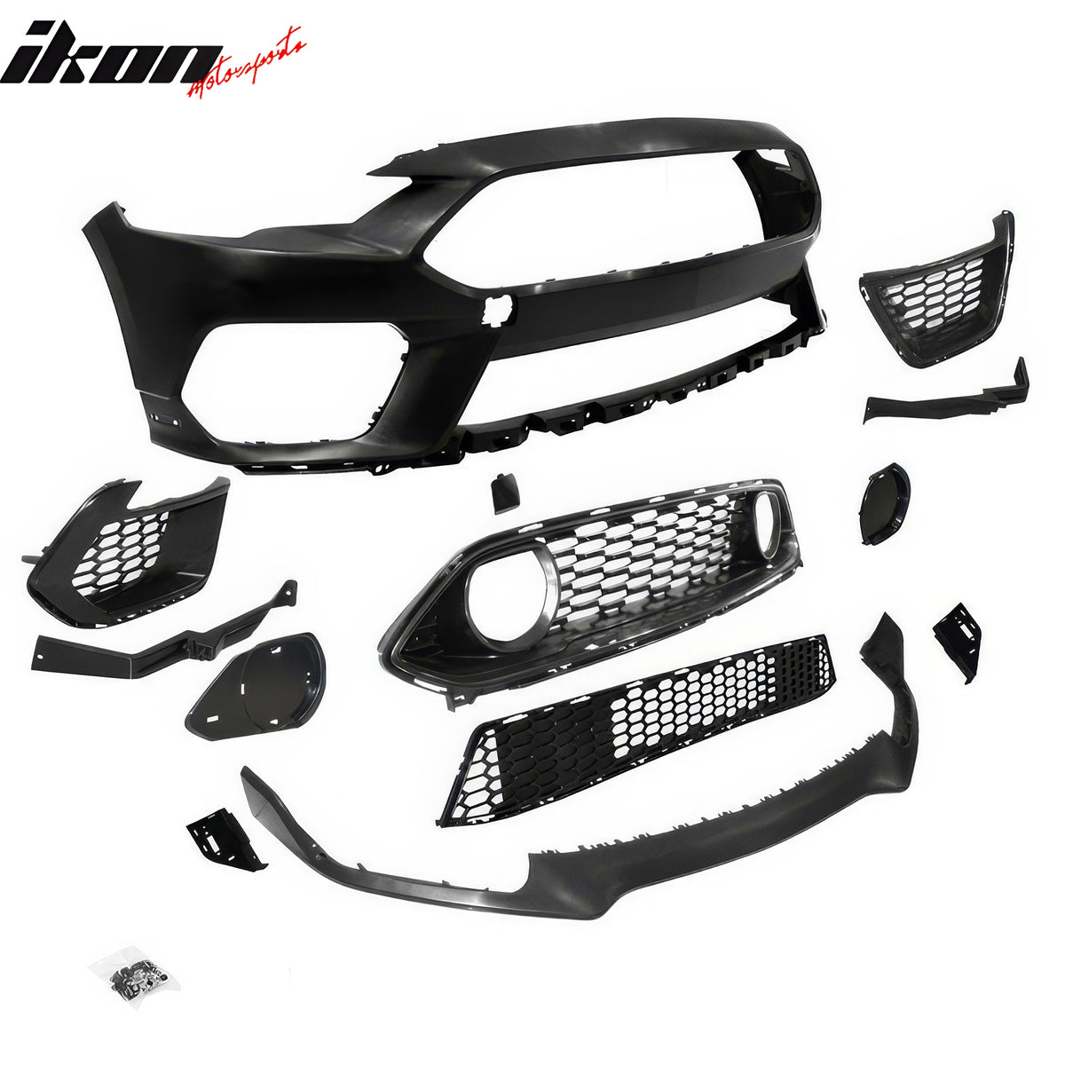 Fits 18-23 Ford Mustang Mach 1 Front Bumper Conversion 2024 LED Headlight W/ Lip