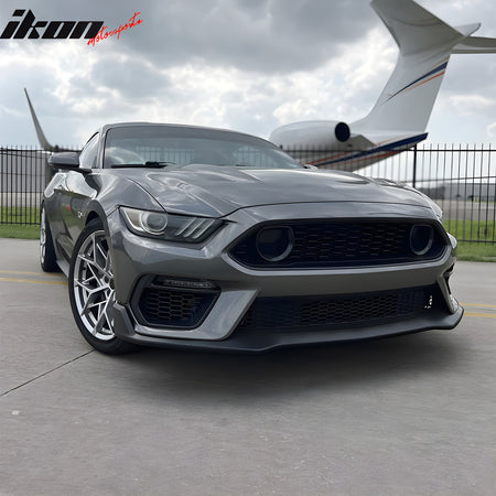 For 15-17 Ford Mustang Mach 1 Style Front Bumper Conversion W/ Lip LED Headlight