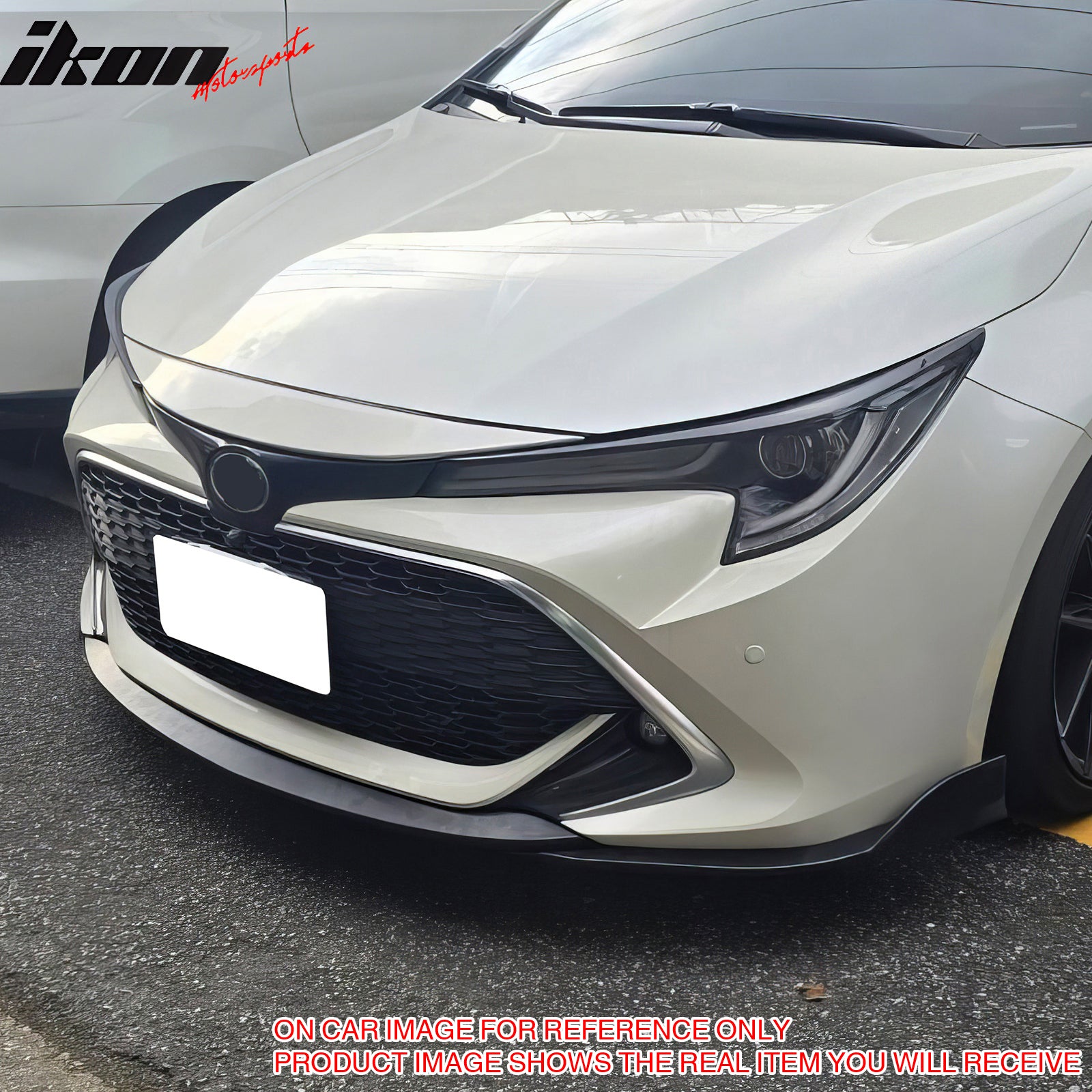 IKON MOTORSPORTS Front Bumper Lip, Compatible with 2019-2021 Toyota Corolla E210 Hatchback 5Dr, Matte Black ABS Plastic Air Dam Chin Spoiler Protector Splitter 3PCS