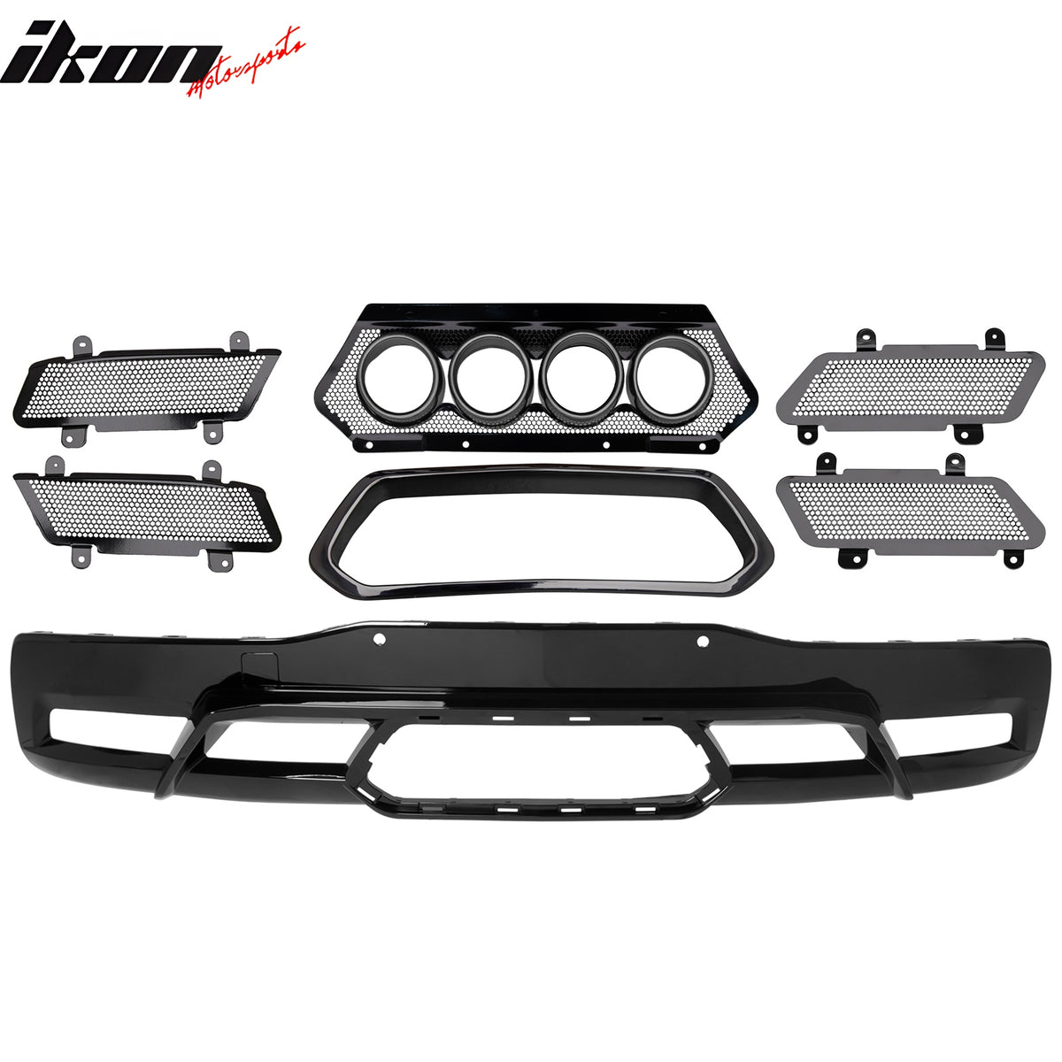 For 20-25 Chevy Corvette C8 Rear Bumper Diffuser Black Quad Exhaust Muffler Kit