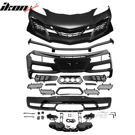 Fits 20-25 Corvette Front Rear Bumper Silver Quad Exhaust Muffler Trunk Spoiler