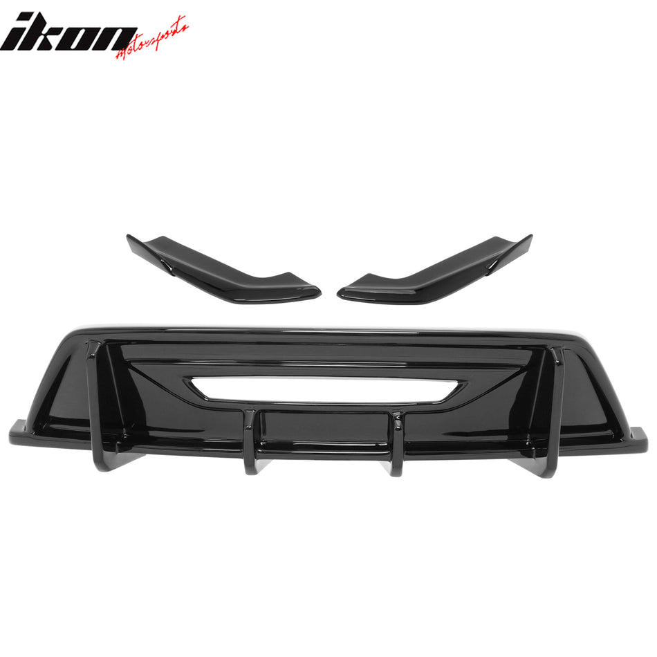 2024-2026 Ford Mustang Eco& GT Rear Diffuser + Aprons Gloss Black ABS