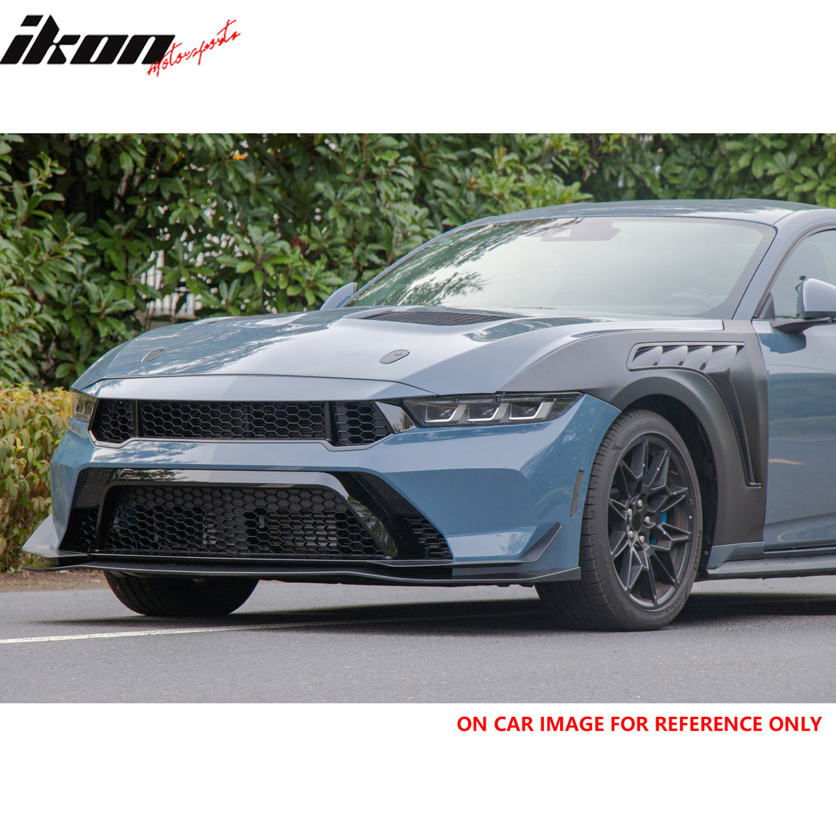 Fits 24-26 Ford Mustang Front Bumper Cover GTD Style Conversion Matte Black Lip