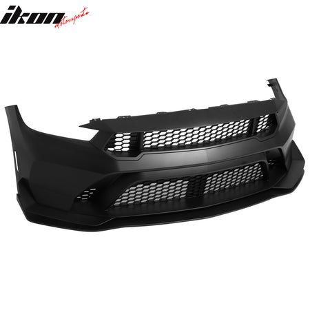 Fits 24-26 Ford Mustang Front Bumper Cover GTD Style Conversion Matte Black Lip