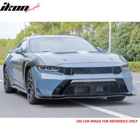 Fits 24-26 Ford Mustang Front Bumper Cover + Hood + Fender GTD Style (Matte Lip)