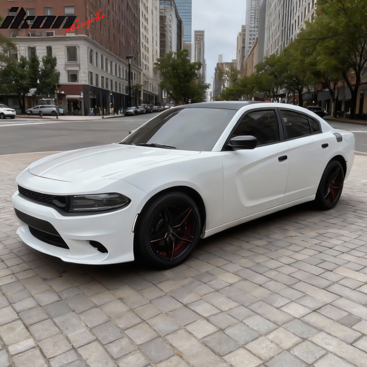 Fits 15-23 Dodge Charger SRT Hellcat Style Front Bumper Cover Replacement Kit PP