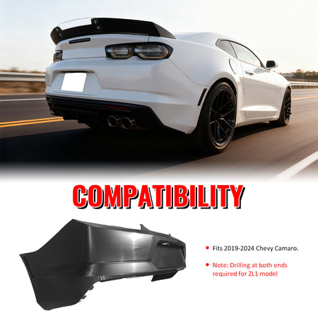 Fits 19-24 Chevrolet Camaro OE Style Rear Bumper Cover Conversion Replacement PP