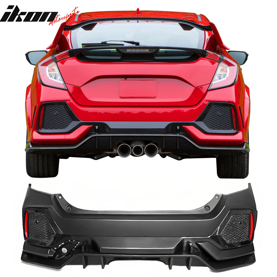 2017-2021 Honda Civic Hatchback Type R Rear Bumper Cover Garnish PP