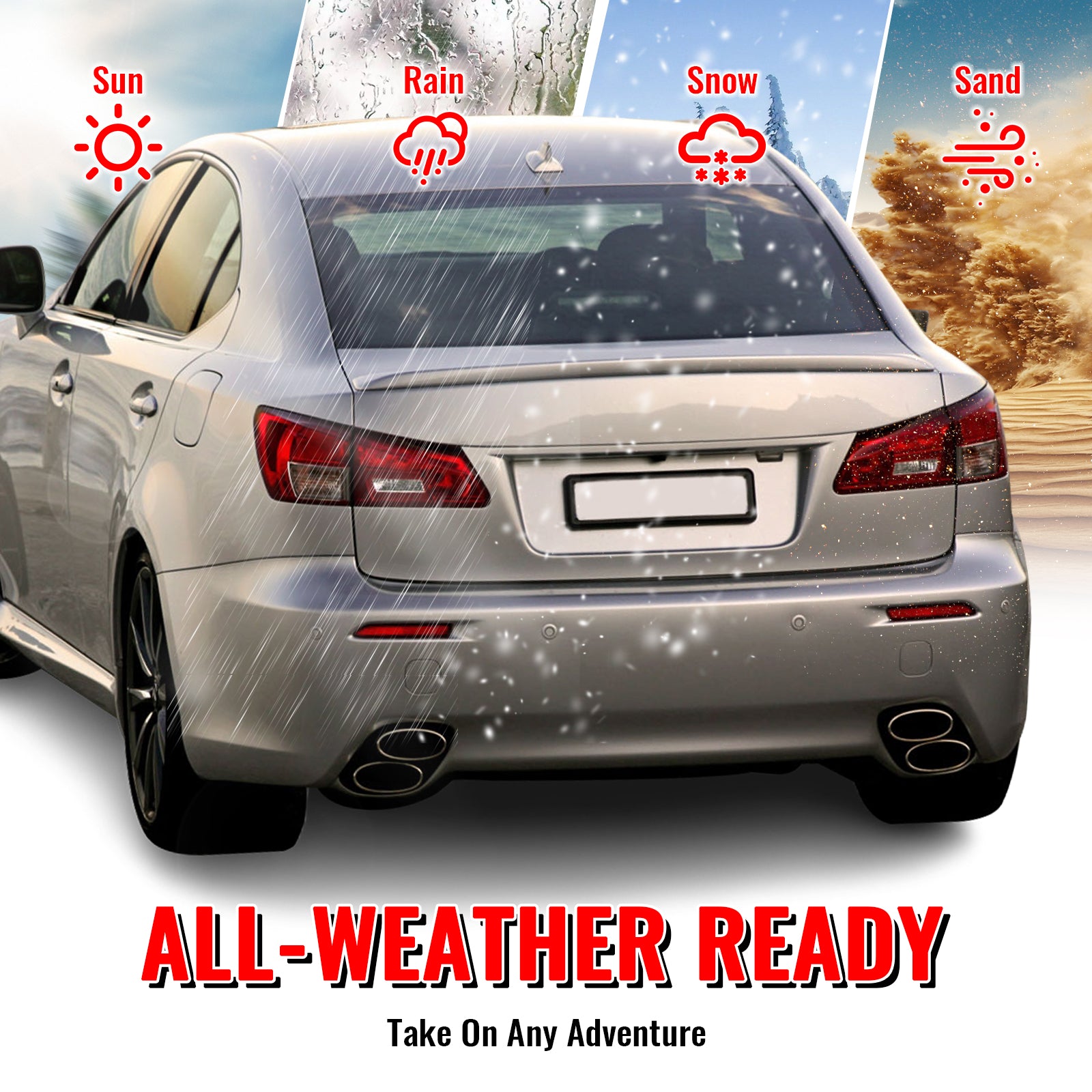 Fits 06-13 Lexus IS250 IS350 IS F Style Rear Bumper Cover W/Muffler Tip & Bezel