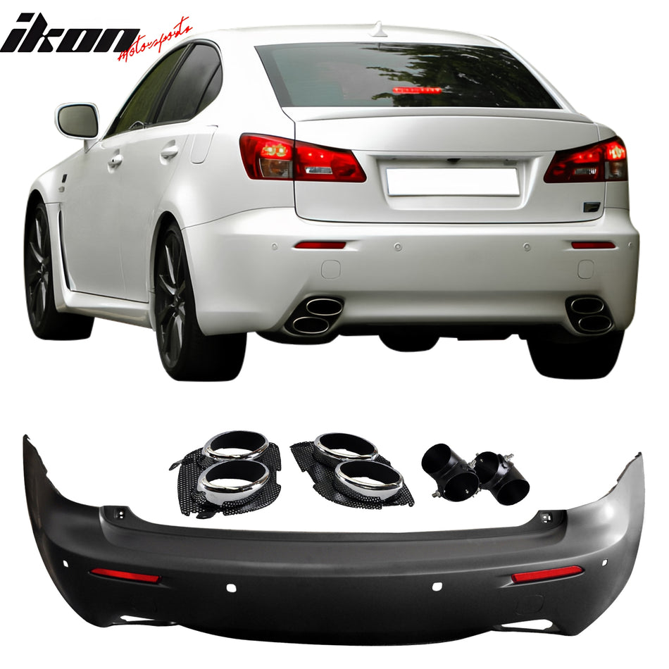 2006-2013 Lexus IS250 IS350 IS F Style Rear Bumper Cover W/Muffler Tip