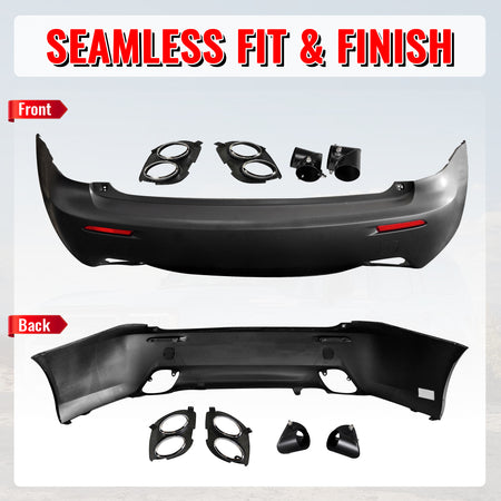 Fits 06-13 Lexus IS250 IS350 IS F Style Rear Bumper Cover W/O PDC W/Muffler Tip