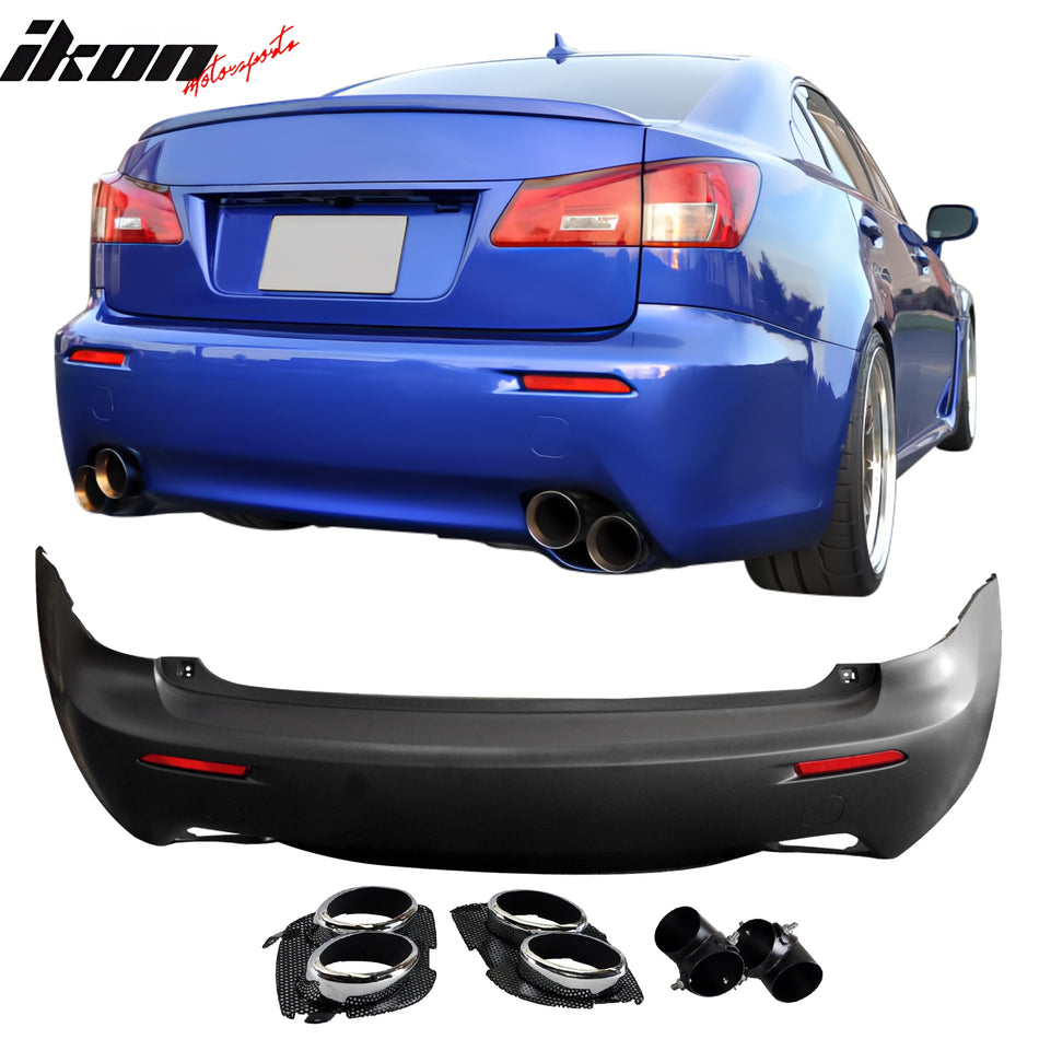 2006-2013 Lexus IS250 IS F Style Rear Bumper Cover W/O PDC W/Muffler