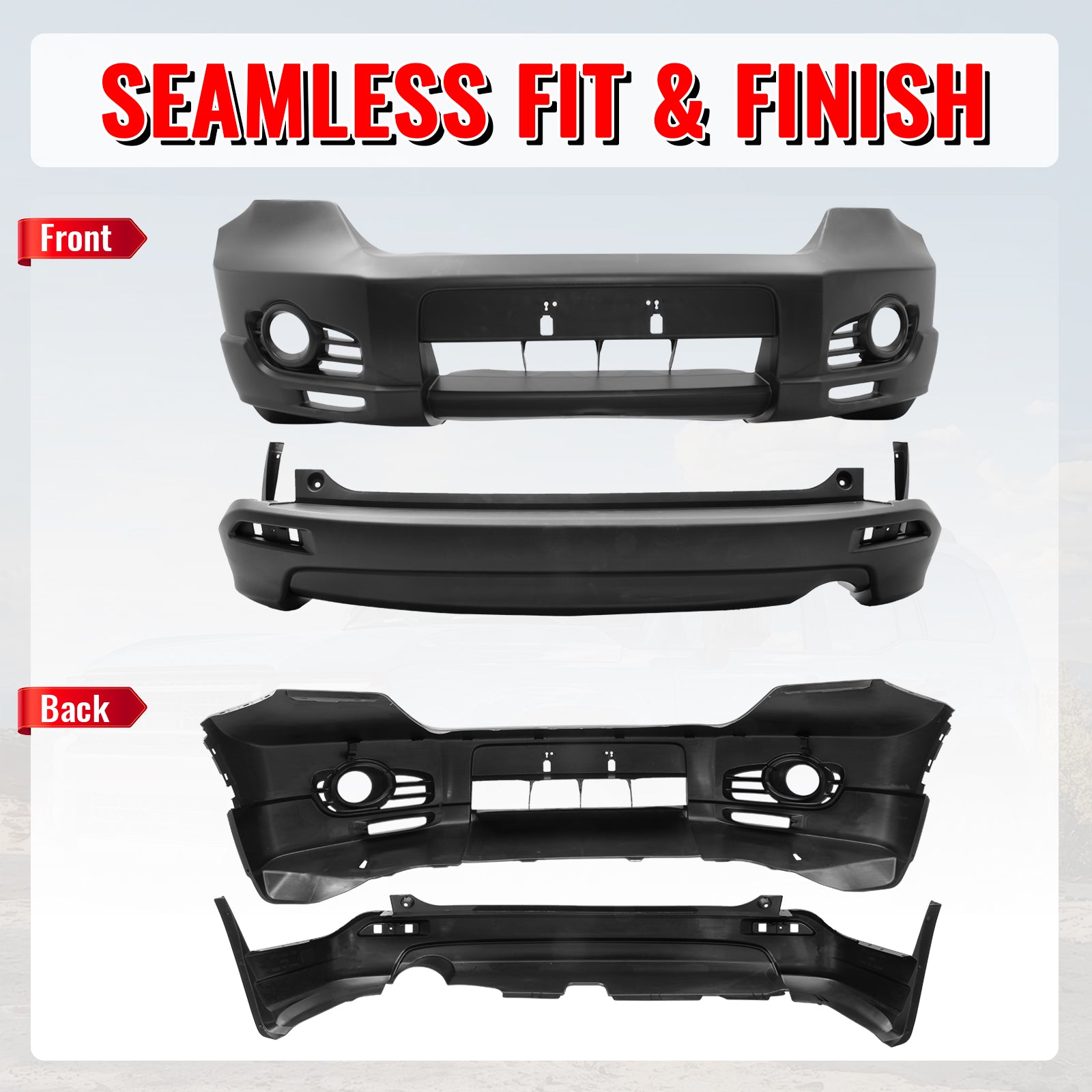 Fits 07-09 Honda CR-V CRV MD Style Front & Rear Bumper Cover Replacement PP