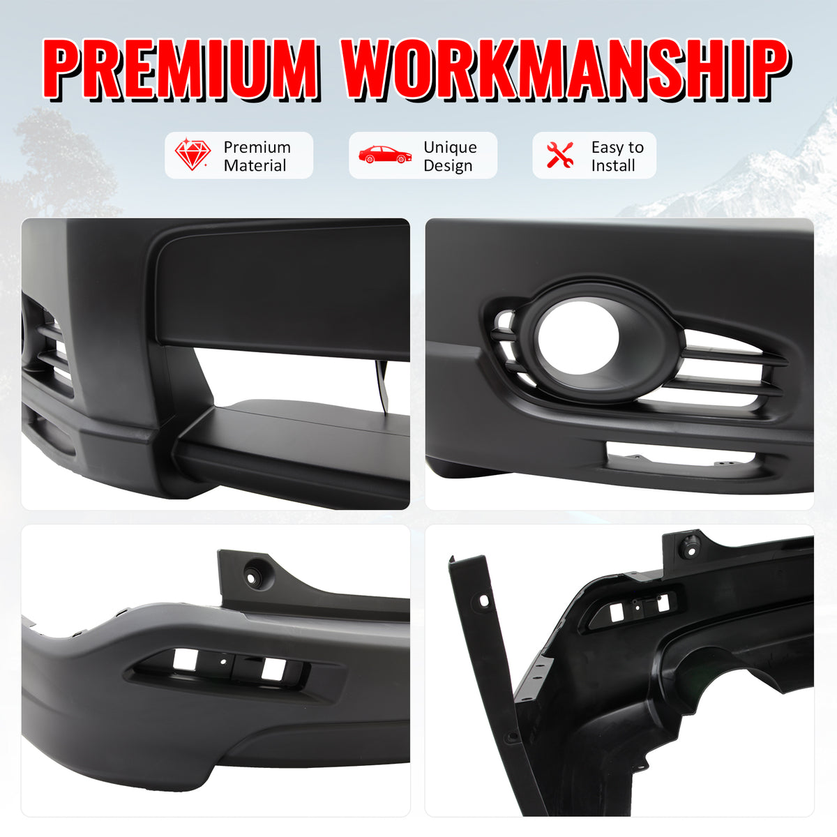 Fits 07-09 Honda CR-V CRV MD Style Front & Rear Bumper Cover Replacement PP