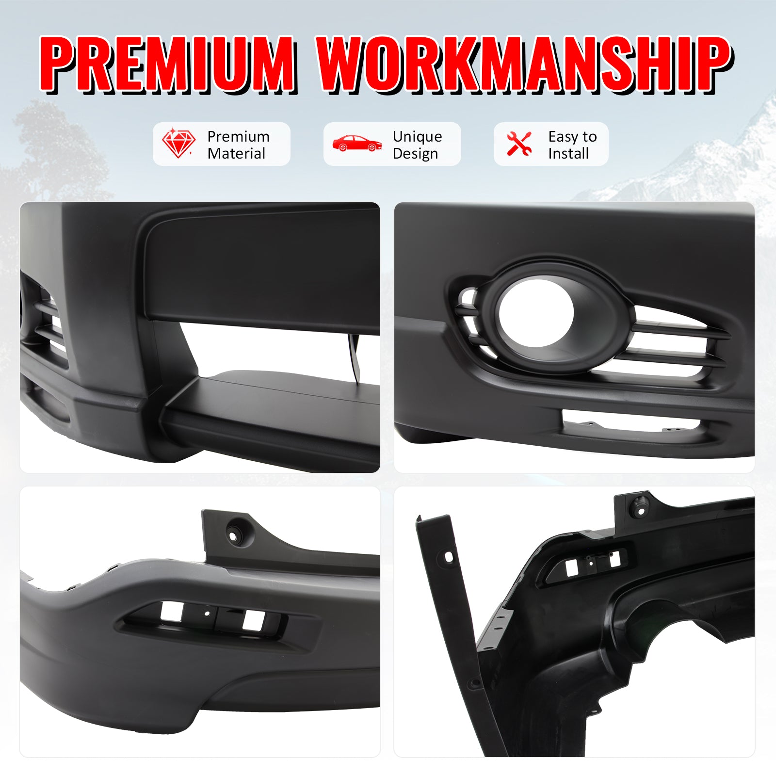 Fits 07-09 Honda CR-V CRV MD Style Front & Rear Bumper Cover Replacement PP