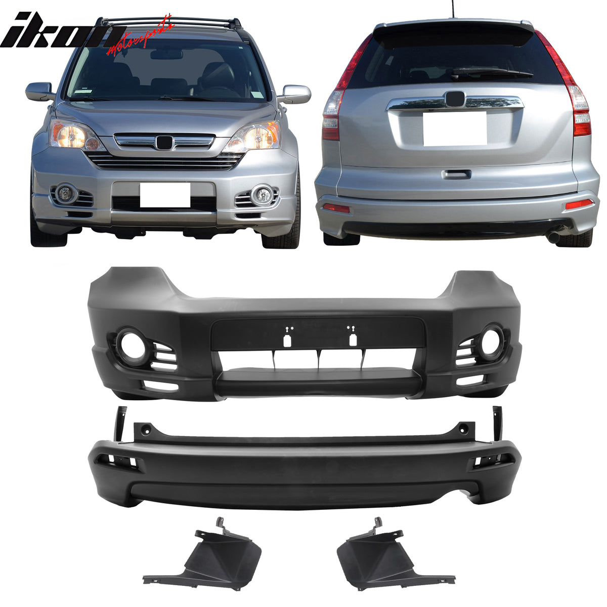 Front Lower Bumper Cover For 2007-2009 Honda CR-V – Primed, Unpainted, FitParts HO1000252