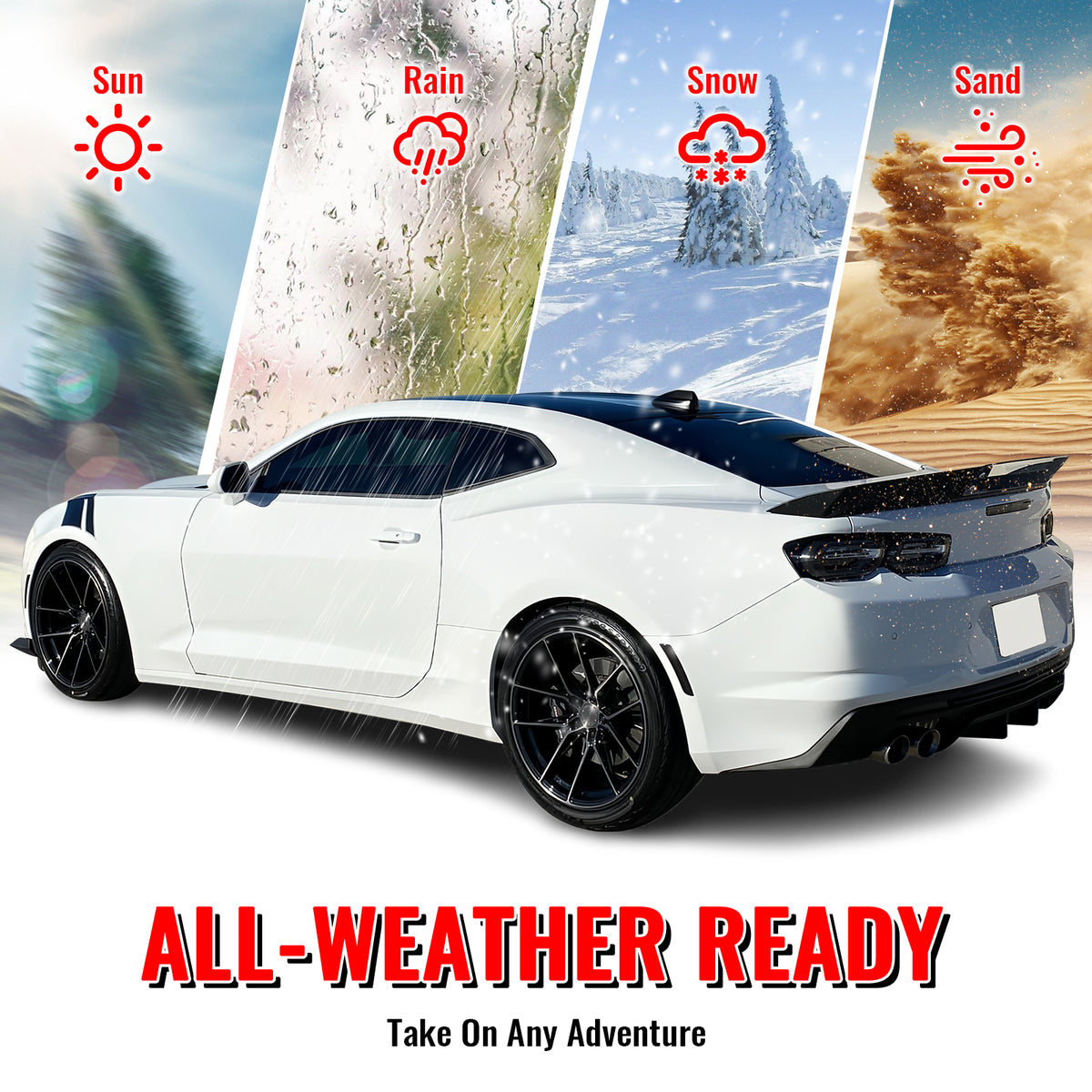 Fits 19-24 Chevy Camaro LT/LS/SS/ZL1 OE Style Rear Bumper Cover & Matte Diffuser