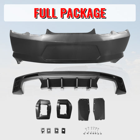 Fits 19-24 Chevy Camaro LT/LS/SS/ZL1 OE Rear Bumper Cover + IKON Matte Diffuser
