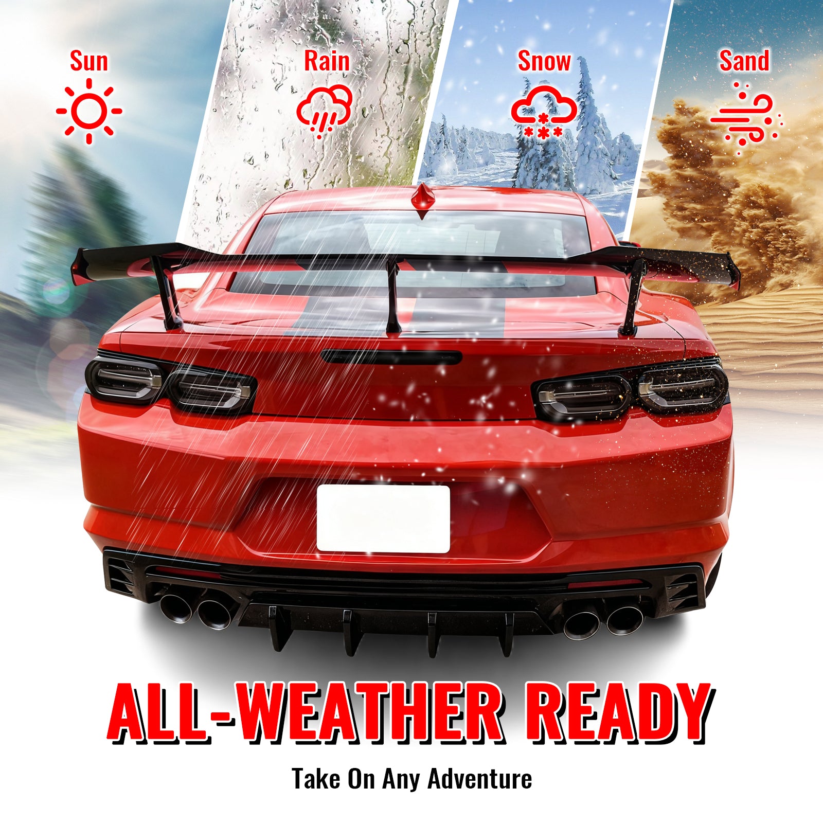 Fits 19-24 Chevy Camaro LT/LS/SS/ZL1 OE Rear Bumper Cover + IKON Matte Diffuser