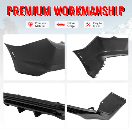 Fits 19-24 Chevy Camaro LT/LS/SS/ZL1 OE Style Rear Bumper Cover & Gloss Diffuser