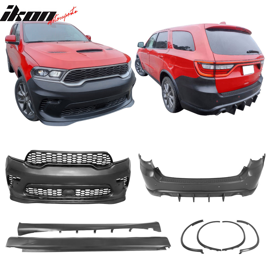 2021-2025 Dodge Durango Hellcat Style Front Rear Bumper W/V1 Diffuser