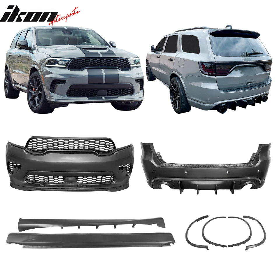 2021-2025 Dodge Durango Hellcat Style Front Rear Bumper W/V2 Diffuser