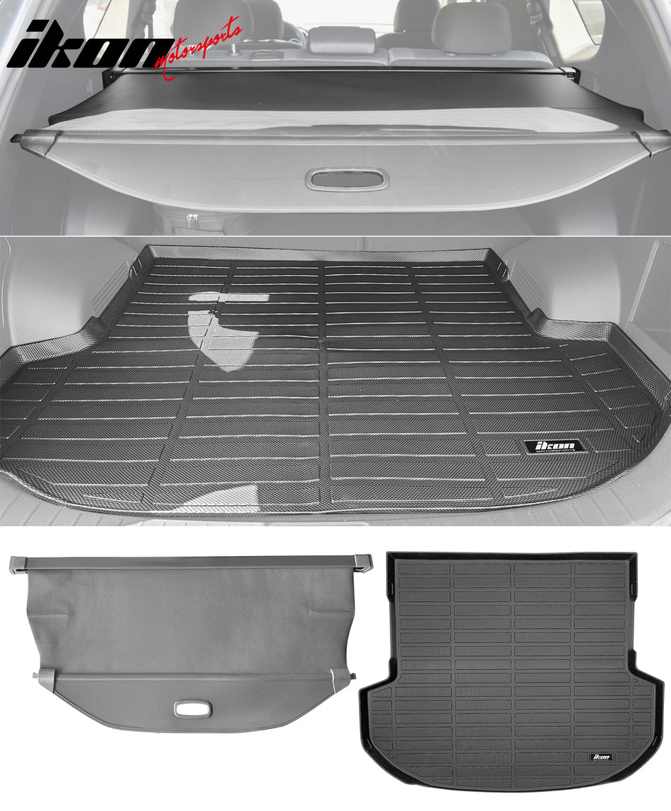 2021-2023 Hyundai Santa Fe 3D Trunk Mat Liner + Gray Cargo Cover TPE