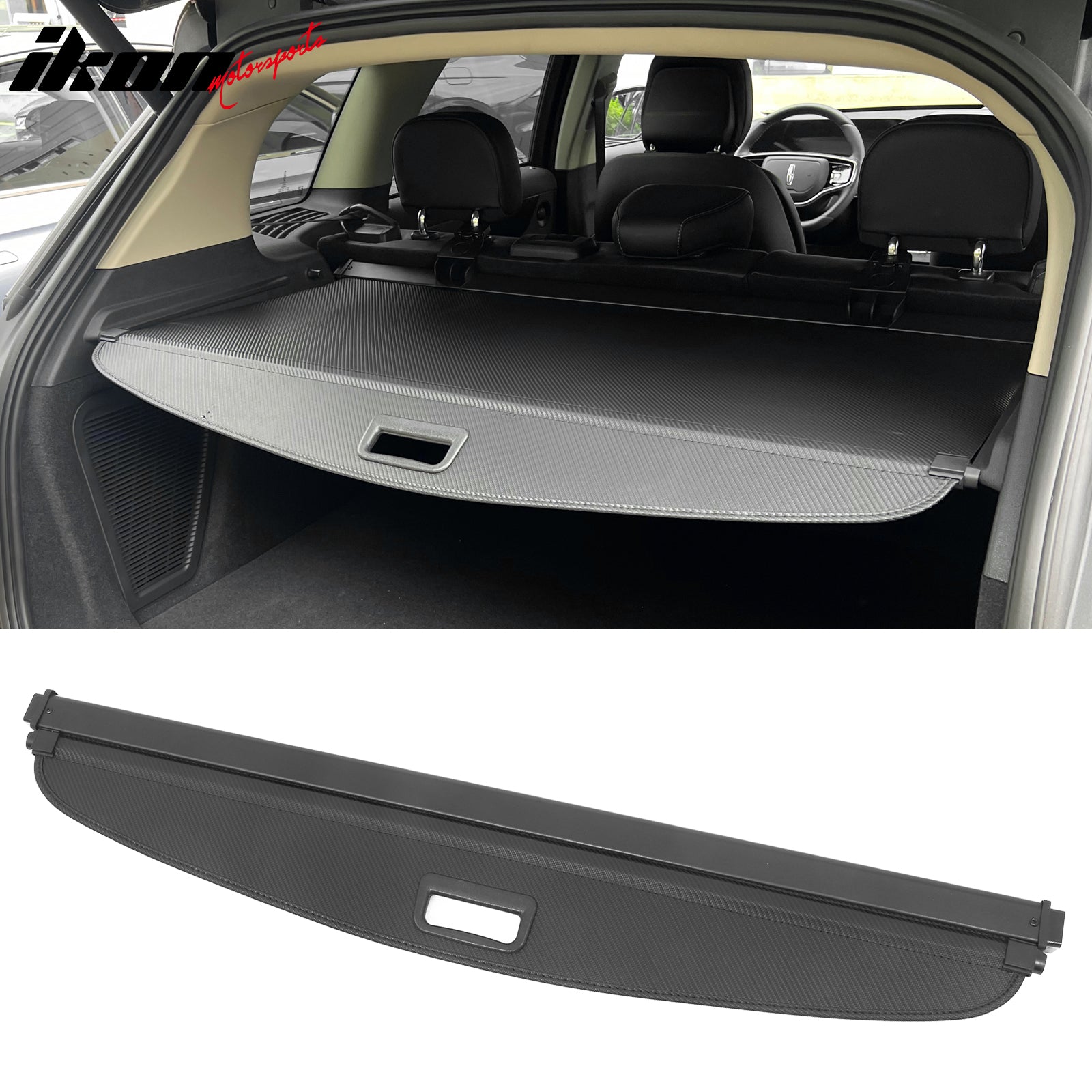 IKON MOTORSPORTS 2-in-1 Trunk Liner Set, Compatible with 2020-2025 Lincoln Corsair, Storage Organized Cargo Cover & All-Weather Protection Waterproof Trunk Floor Mat