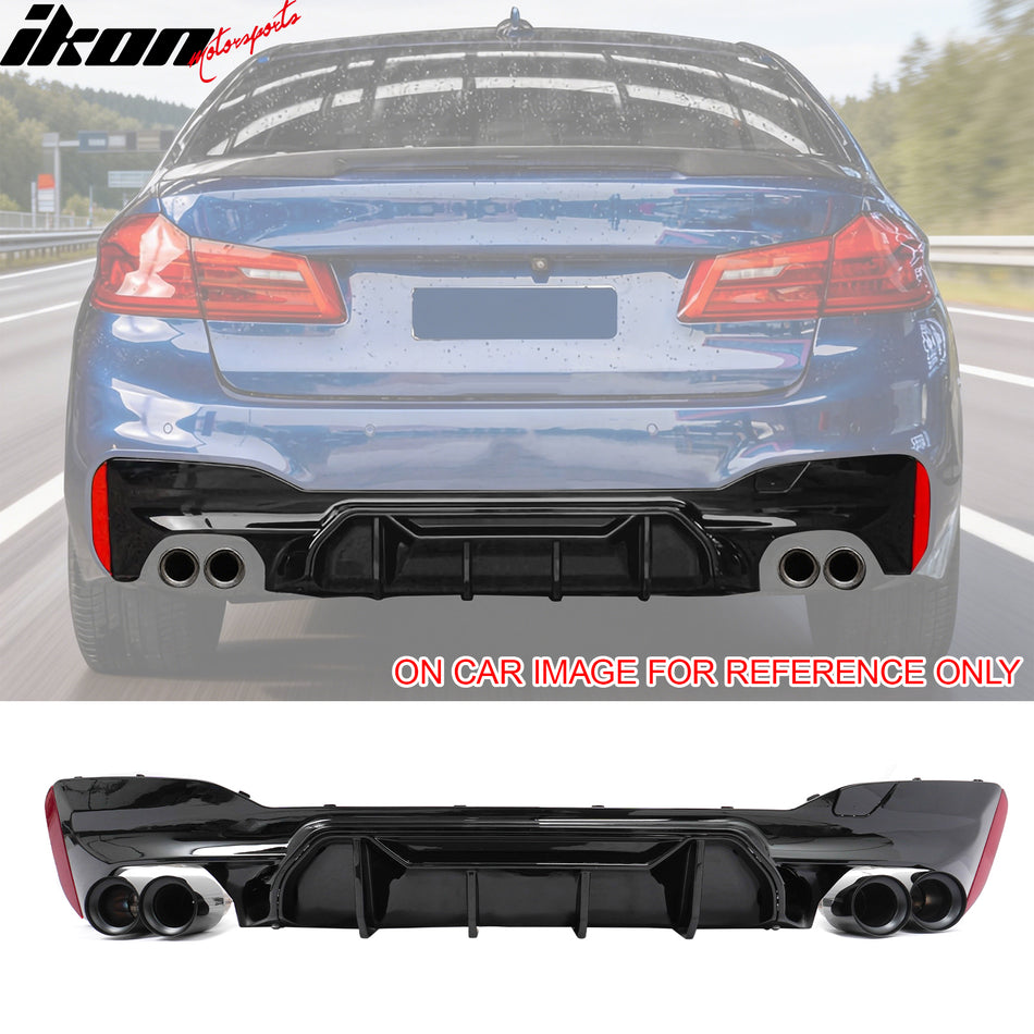 2021-2023 BMW G30 M5 MP Style Gloss Black Diffuser Black Quad Exhaust