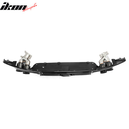 Fits 17-20 BMW G30 Gloss Black Rear Diffuser M5 CS Style + Black Quad Exhaust