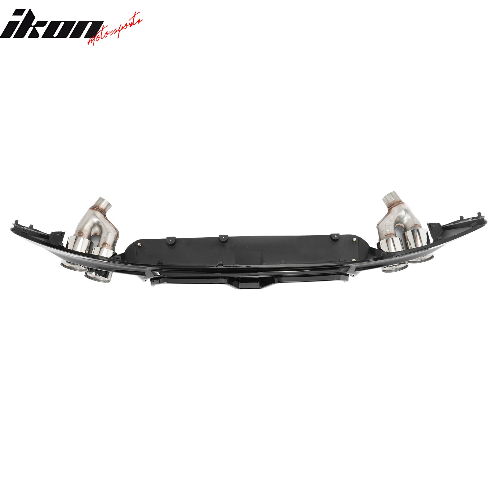 Fits 21-23 BMW G30 Gloss Black Rear Diffuser M5 CS Style + Silver Quad Exhaust