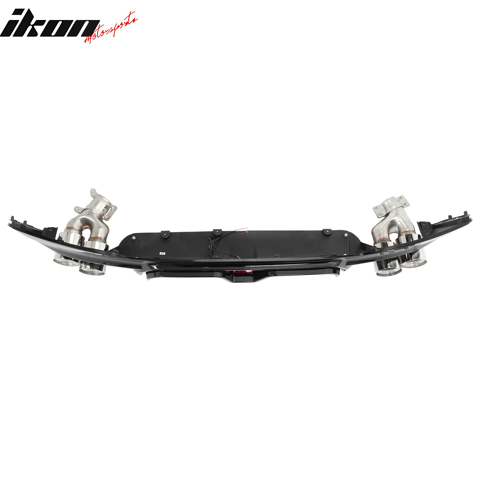 Fits 17-20 BMW G30 5 Series CS Style Rear Diffuser w/ LED + Silver Quad Exhaust
