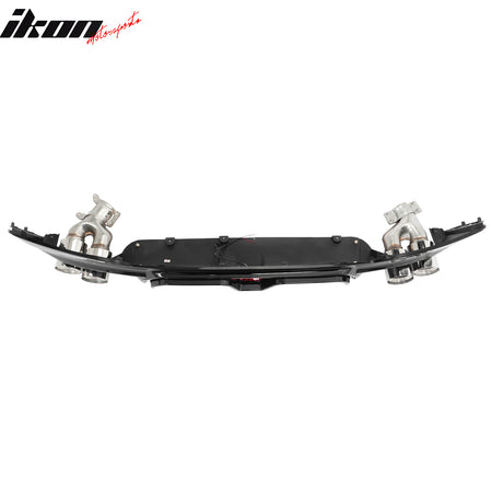 Fits 17-20 BMW G30 5 Series CS Style Rear Diffuser w/ LED + Silver Quad Exhaust