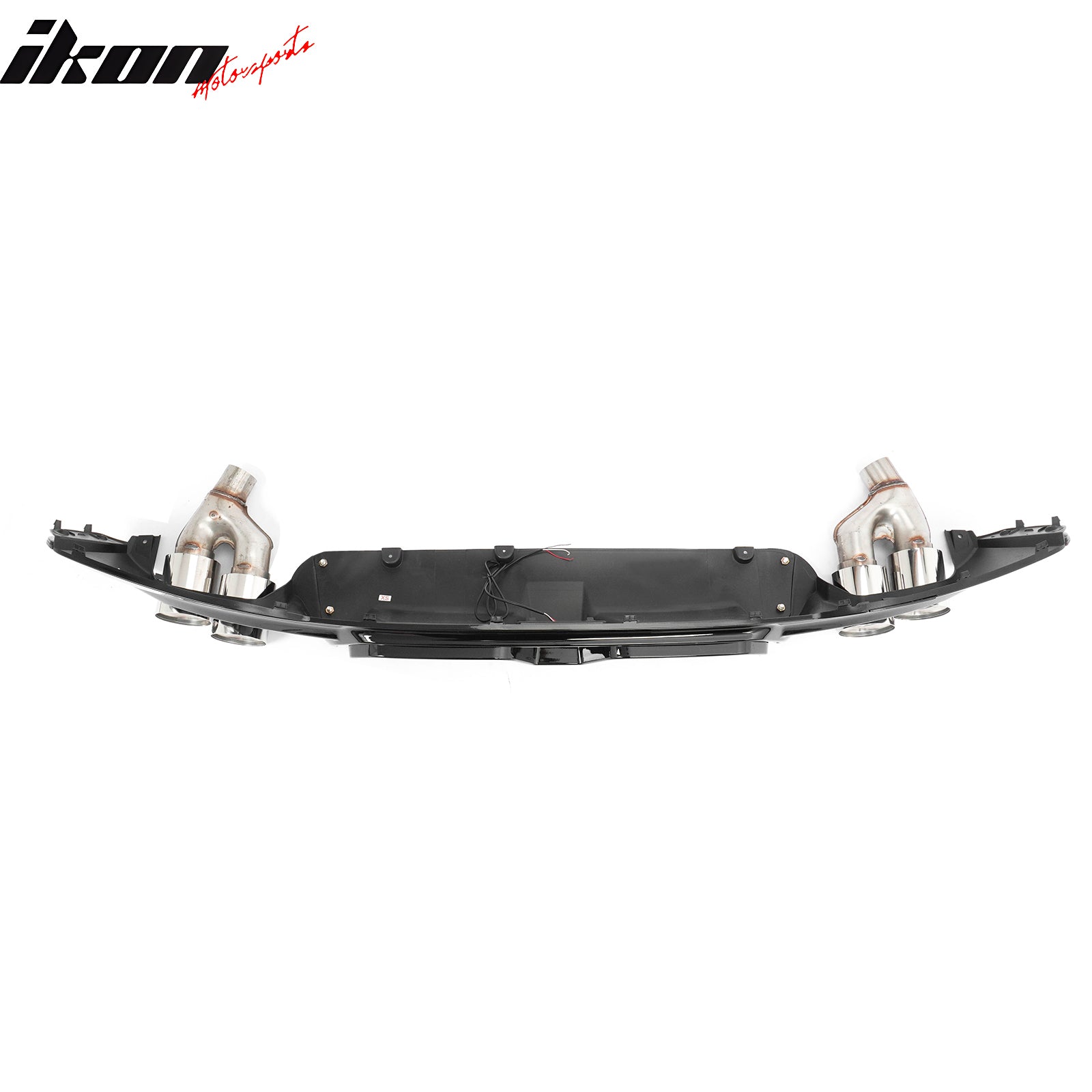 Fits 21-23 BMW G30 5 Series CS Style Rear Diffuser w/ LED + Silver Quad Exhaust