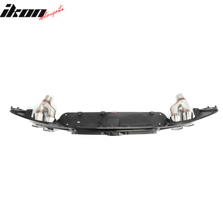 Fits 21-23 BMW G30 5 Series CS Style Rear Diffuser w/ LED + Silver Quad Exhaust