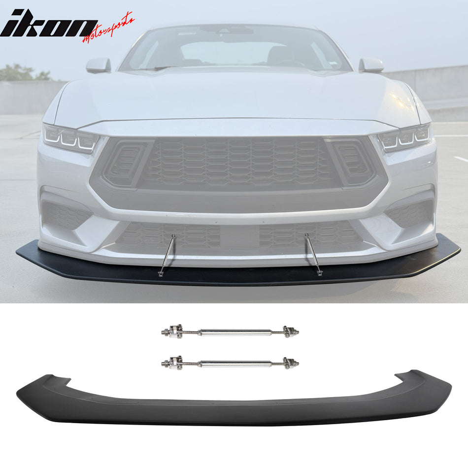 2024-2026 Mustang Ecoboost& GT Front Splitter w/ Stainless Steel Rods